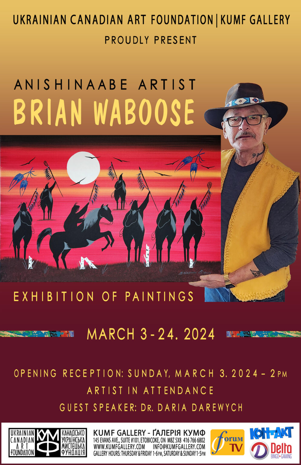 Art Exhibition by Brian Waboose. March 3-24, 2024